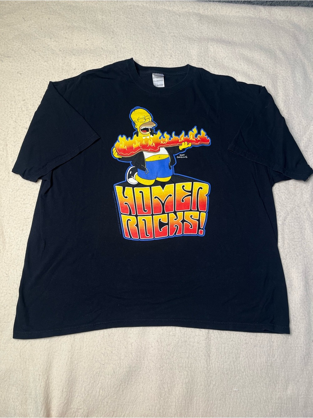 2009 Gildan The Simpsons “Homer Rocks” Guitar T Shirt Mens XXL 00s Y2K Vintage